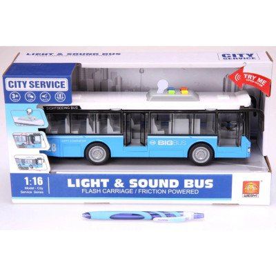 Autobus modrý - světlo, zvuk