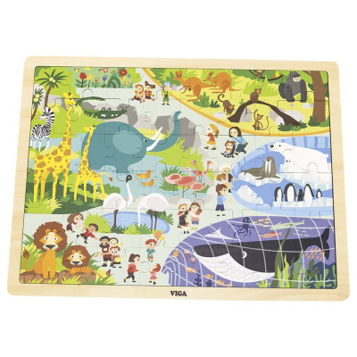 Dřevěné puzzle - ZOO